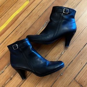 Lightly used black leather booties!